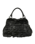 Tiered Ruffle Shoulder Bag, &pound;150, Handbags, Black, Leather, Back view